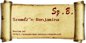 Szemán Benjamina névjegykártya